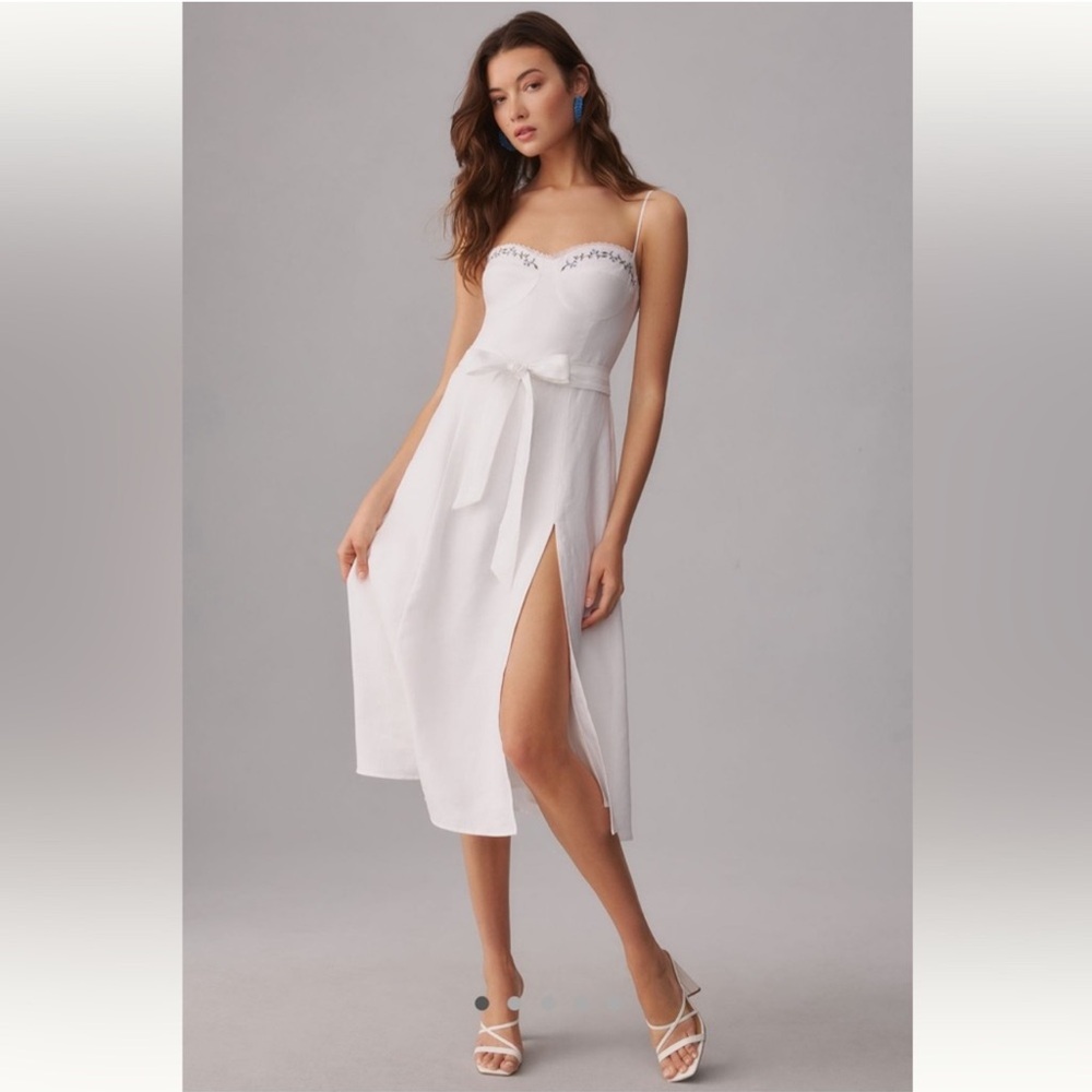 Reformation Kieryn Dress- NWT- White linen dress - US 12